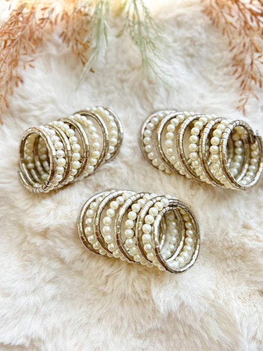 Elegant Pearl Coil Bangle Set Modern Twist on a Timeless Classic