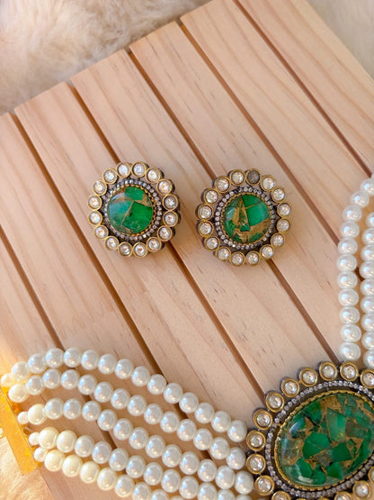 Eclectic Beaded Choker With Earrings