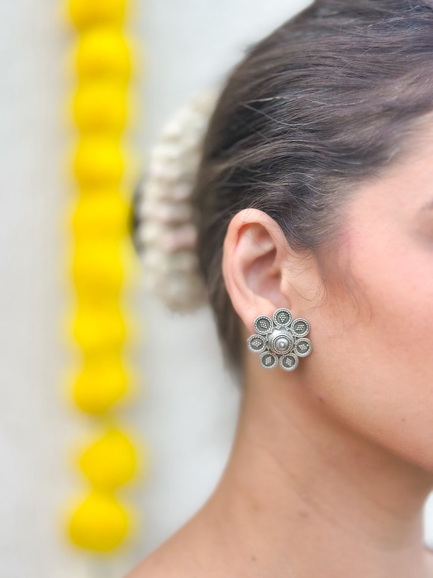 Phool Oxidised Stud